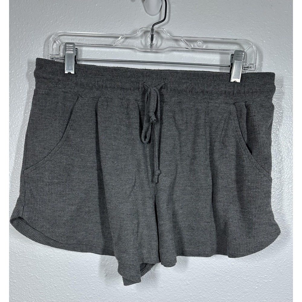 Stitch & Pine‎ Sleep Shorts Womens Large Ribbed Knit Lounge Casual Soft Pockets